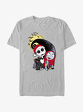 spooky holiday Santa Jack and Sally T-Shirt