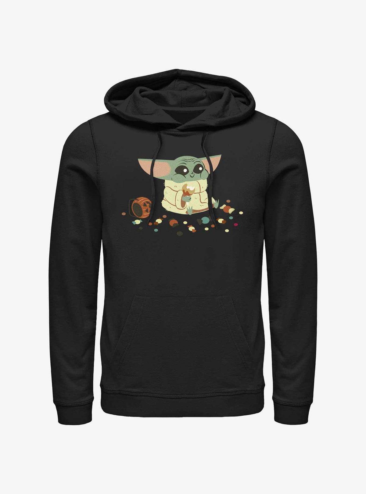 space adventure The Mandalorian Grogu Eating Candies Hoodie
