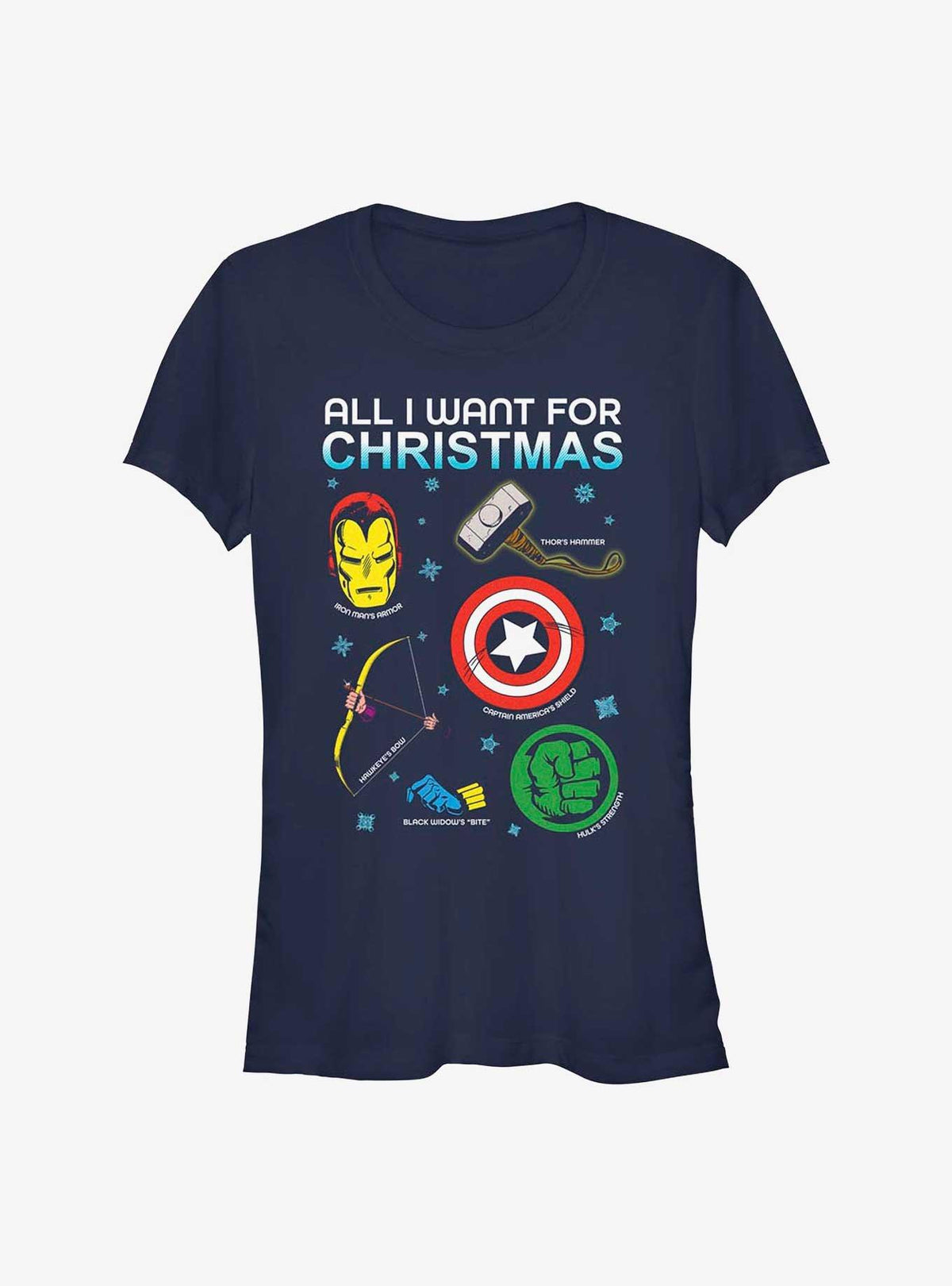 Avengers Christmas List Girls T-Shirt