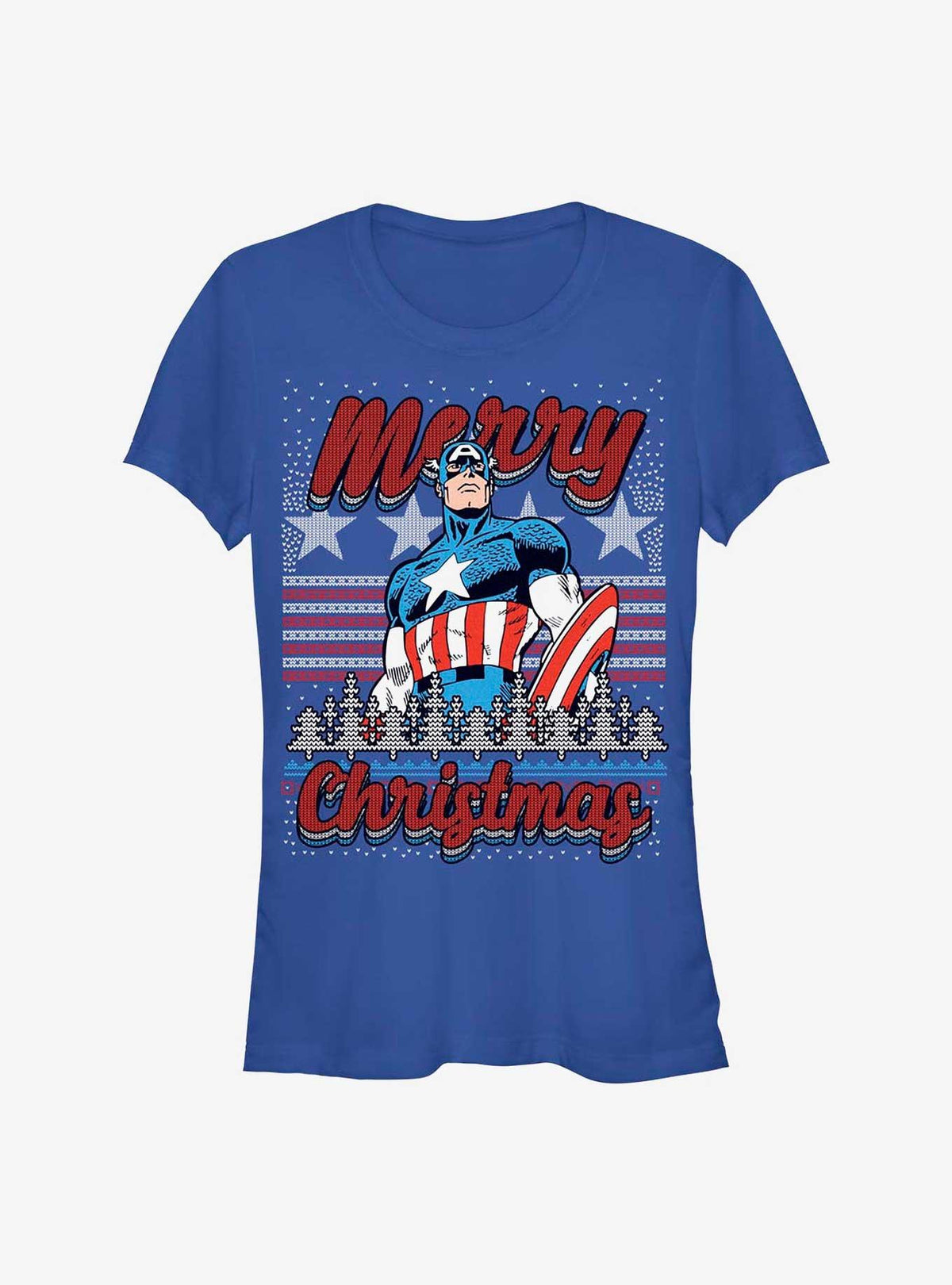 Captain America Christmas Girls T-Shirt