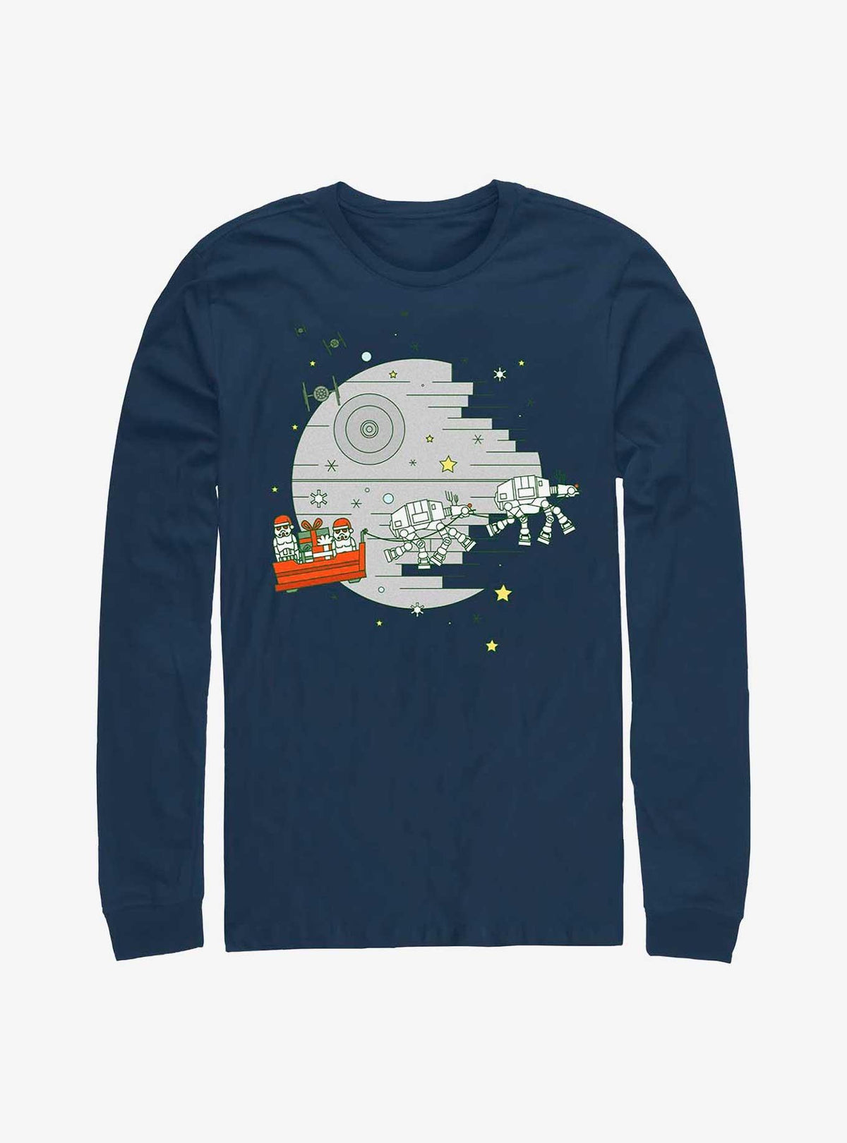 space adventure Christmas Death Star Long-Sleeve T-Shirt