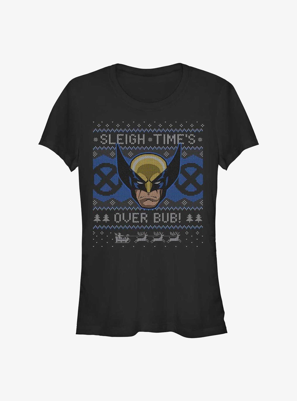 X-Men Wolverine Ugly Christmas Girls T-Shirt