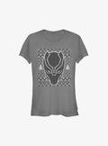 Black Panther Mask Ugly Christmas Girls T-Shirt