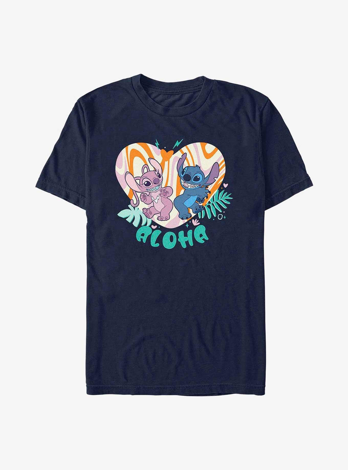 island alien duo Angel and cute blue alien Groovy Heart T-Shirt