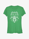 space adventure Christmas Yoda Girls T-Shirt