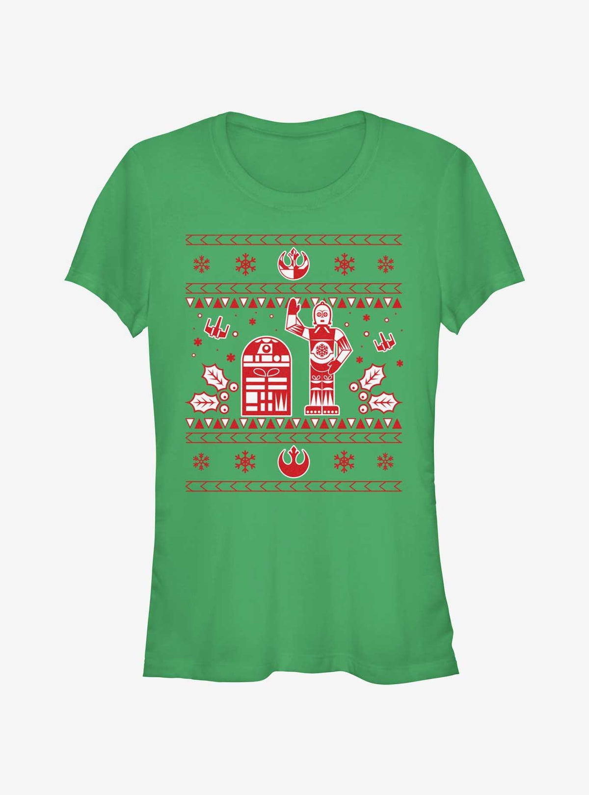 space adventure Droid Ugly Christmas Girls T-Shirt