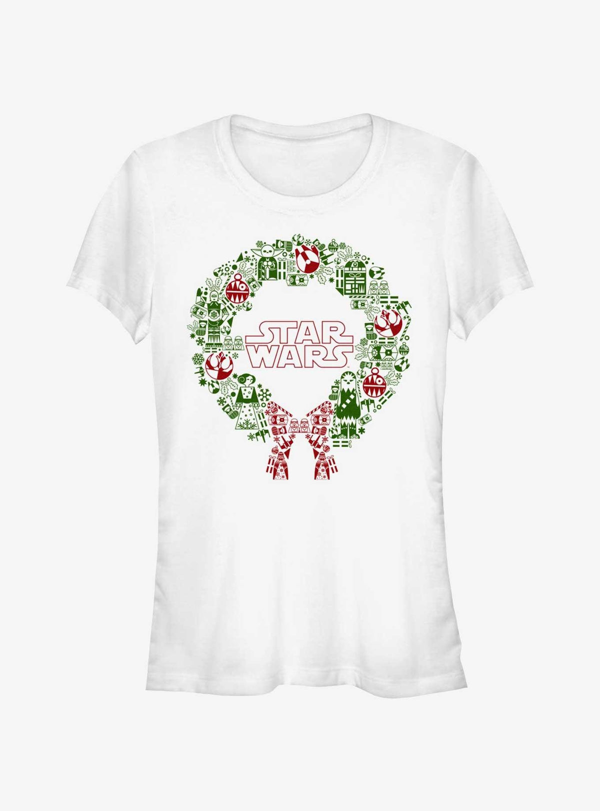 space adventure Christmas Wreath Icon Fill Girls T-Shirt
