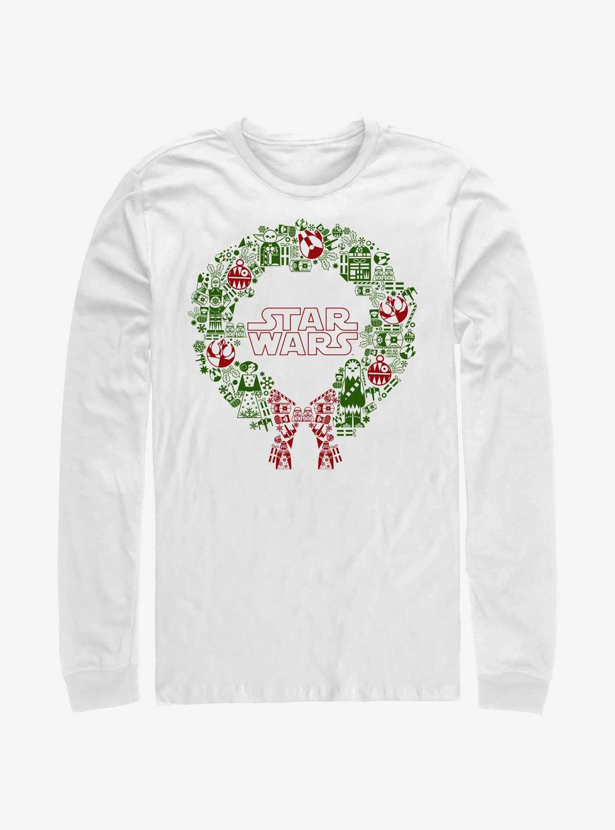 space adventure Christmas Wreath Icon Fill Long-Sleeve T-Shirt
