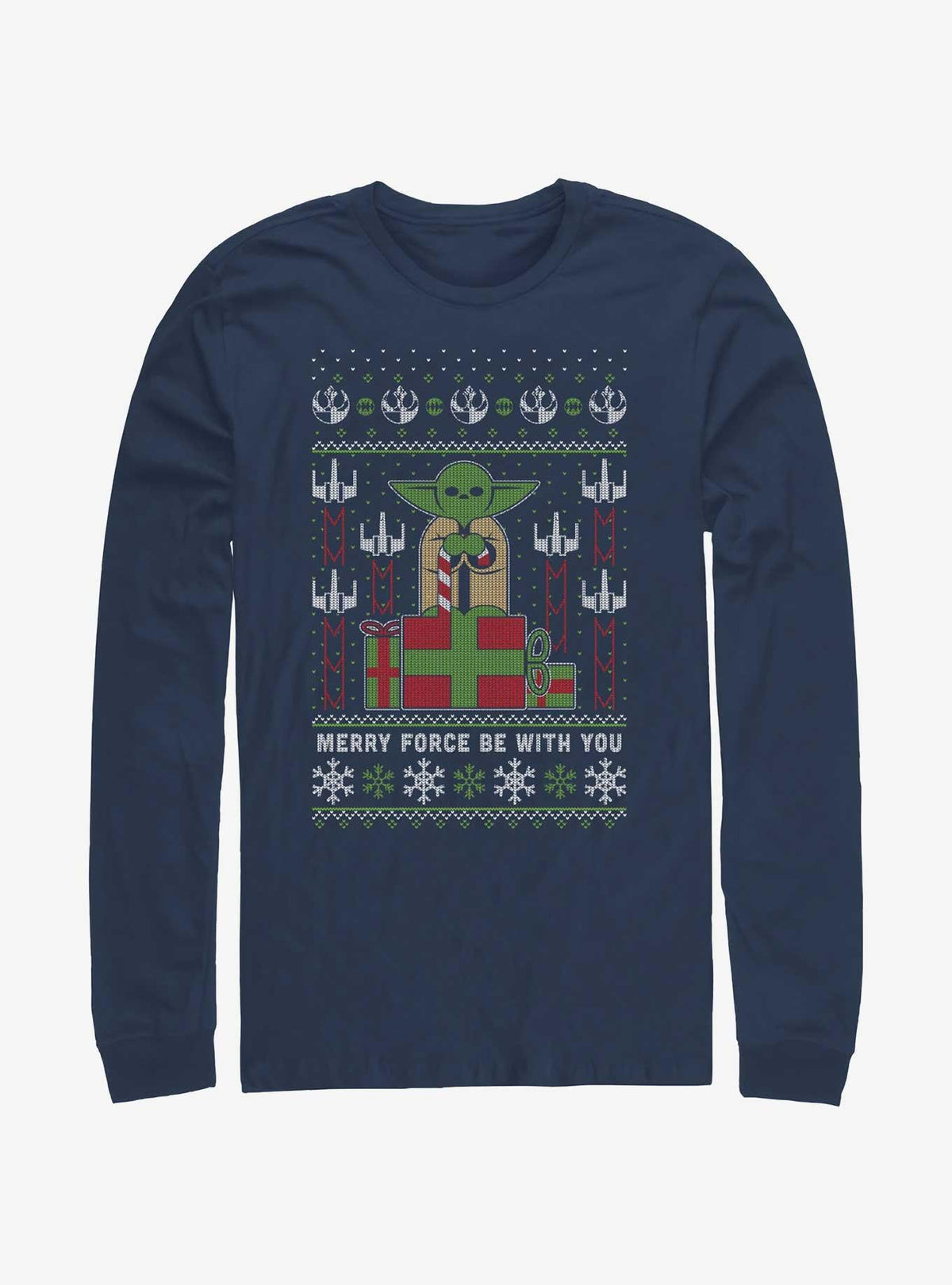 space adventure Yoda Ugly Christmas Long-Sleeve T-Shirt