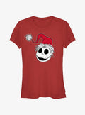 spooky holiday Santa Hat Jack Girls T-Shirt