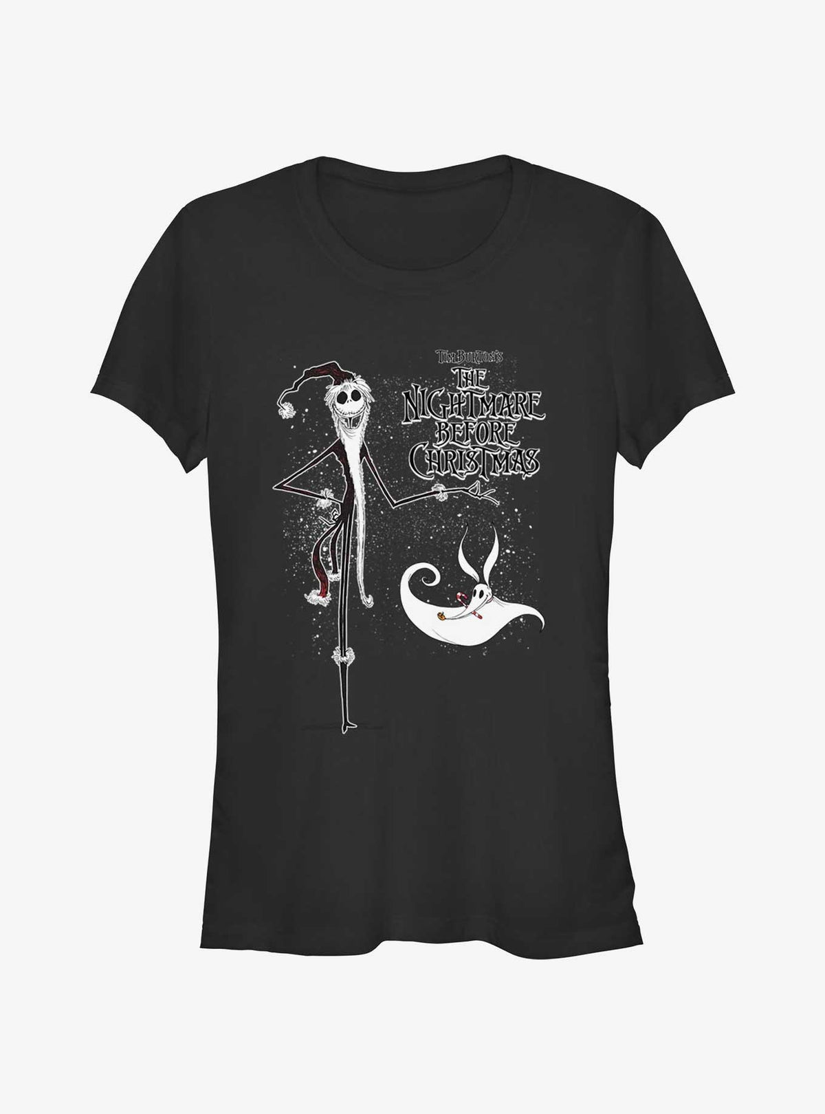 spooky holiday Santa Jack and Zero Girls T-Shirt