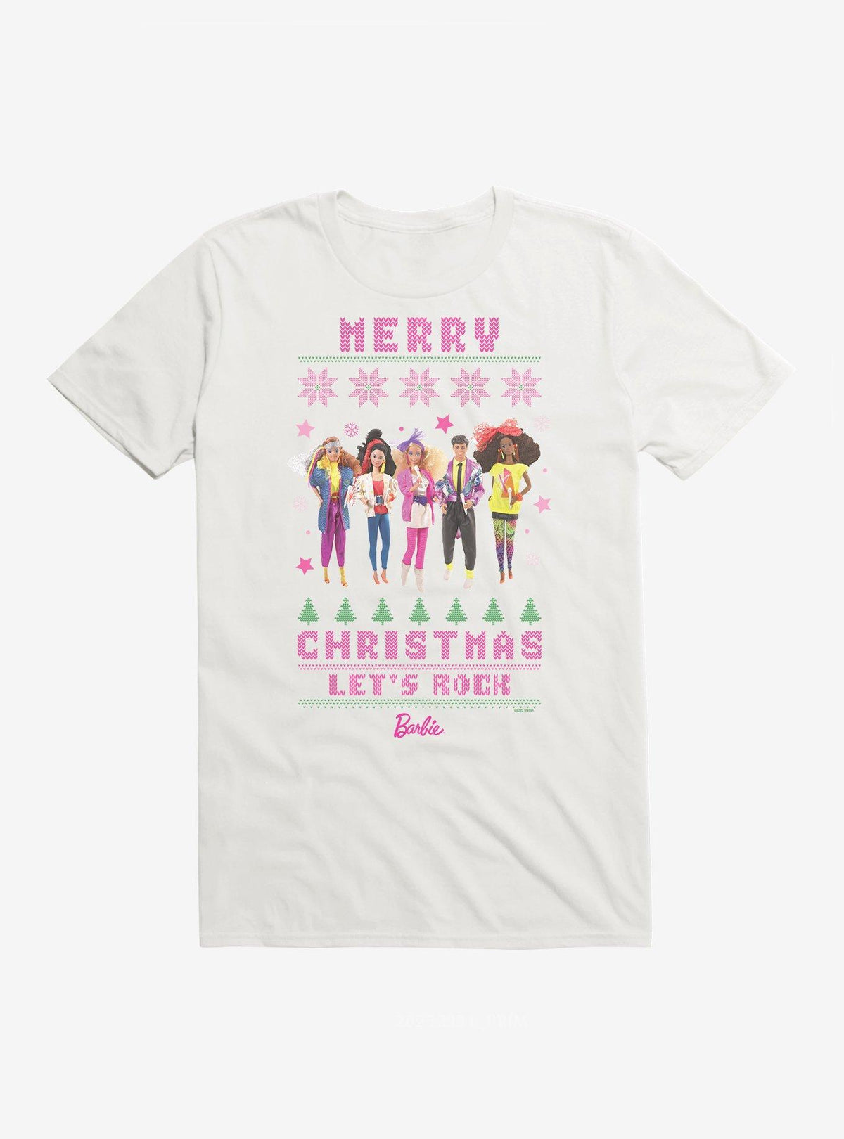 fashion doll Merry Christmas Let's Rock Ugly Christmas Pattern T-Shirt