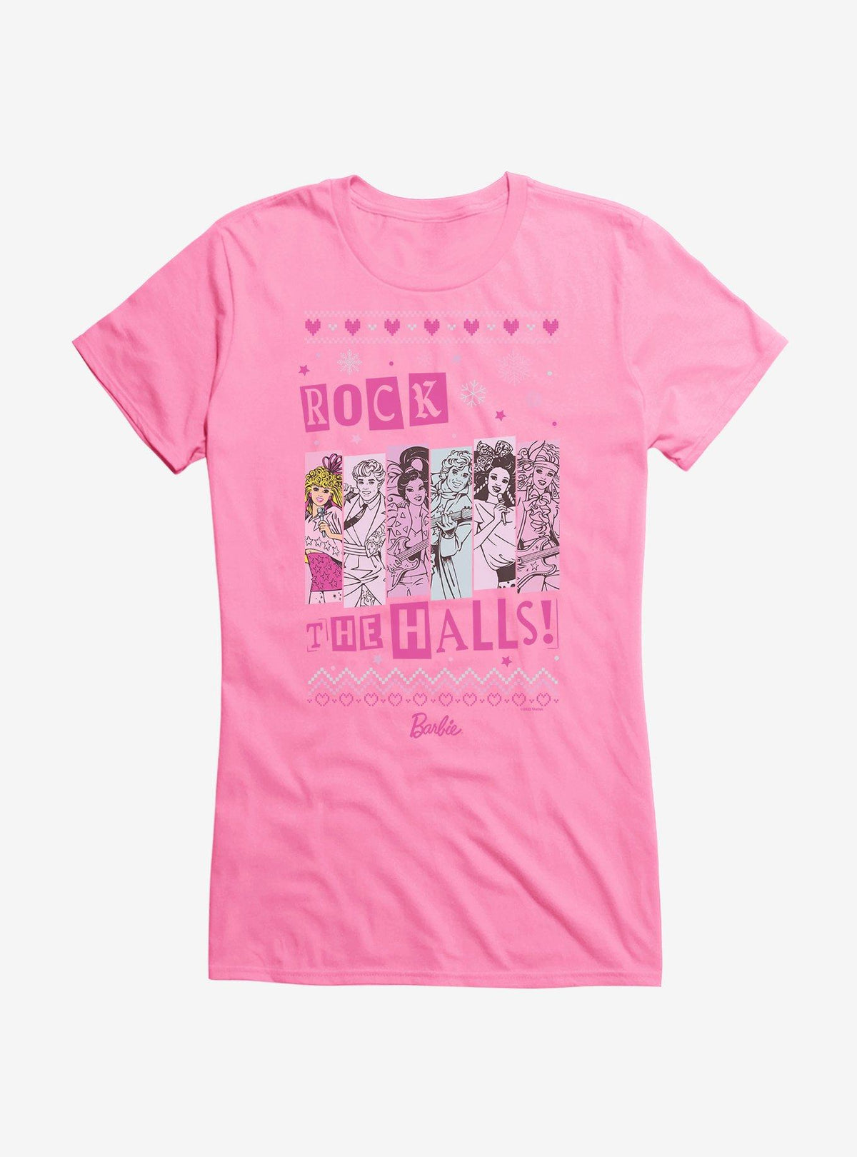 fashion doll Rock The Halls Ugly Christmas Pattern Girls T-Shirt