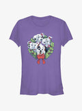 101 Dalmatians Puppy Christmas Wreath Girls T-Shirt