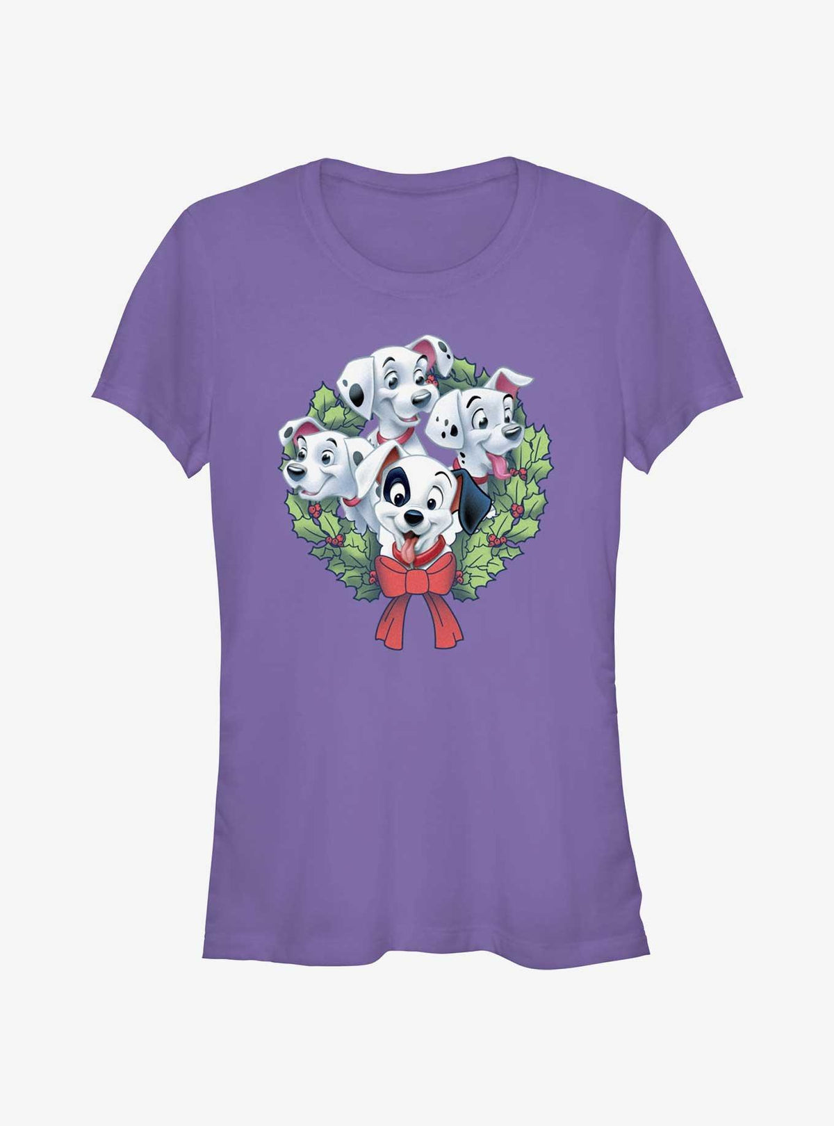 101 Dalmatians Puppy Christmas Wreath Girls T-Shirt