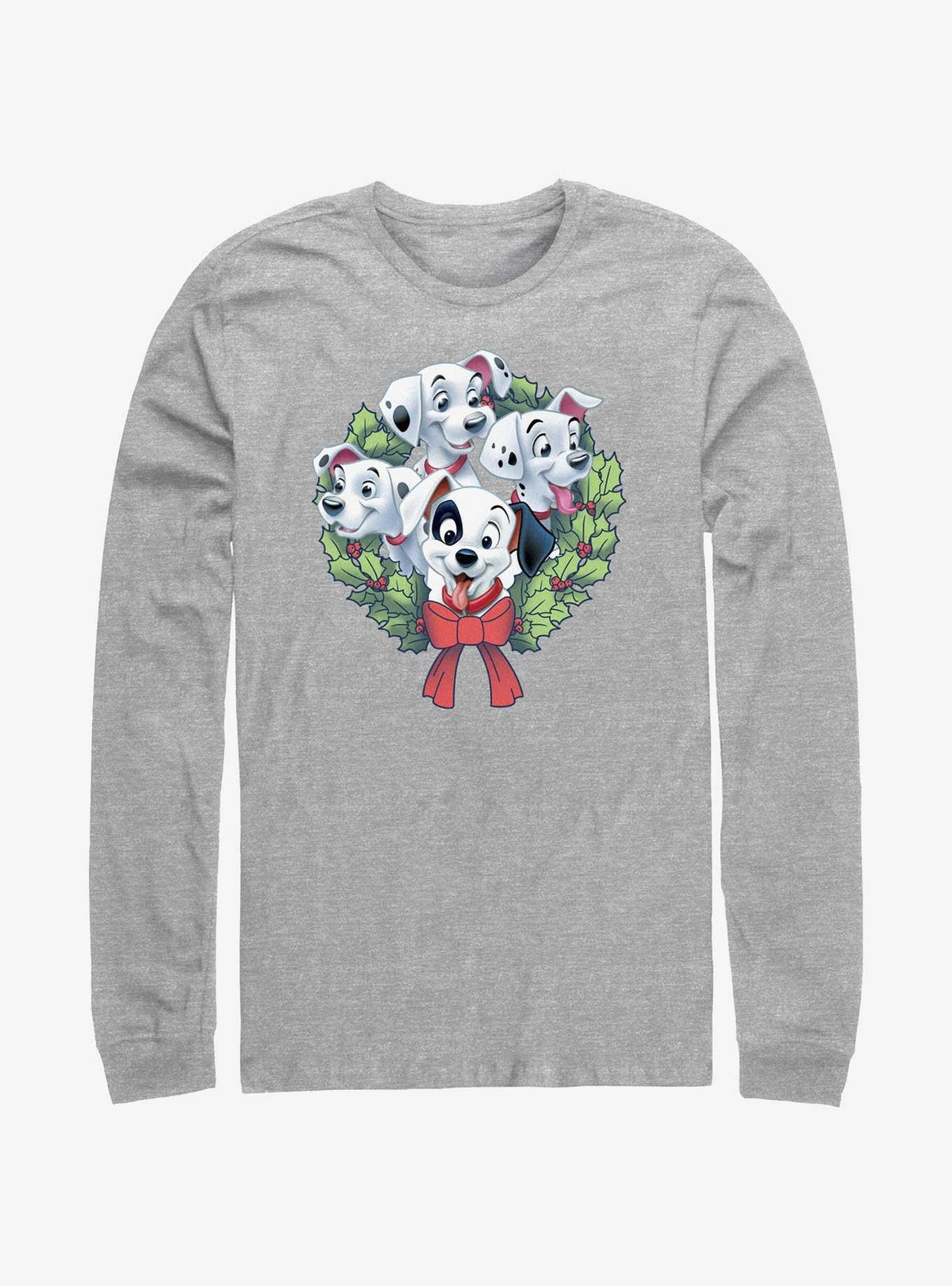 101 Dalmatians Puppy Christmas Wreath Long-Sleeve T-Shirt