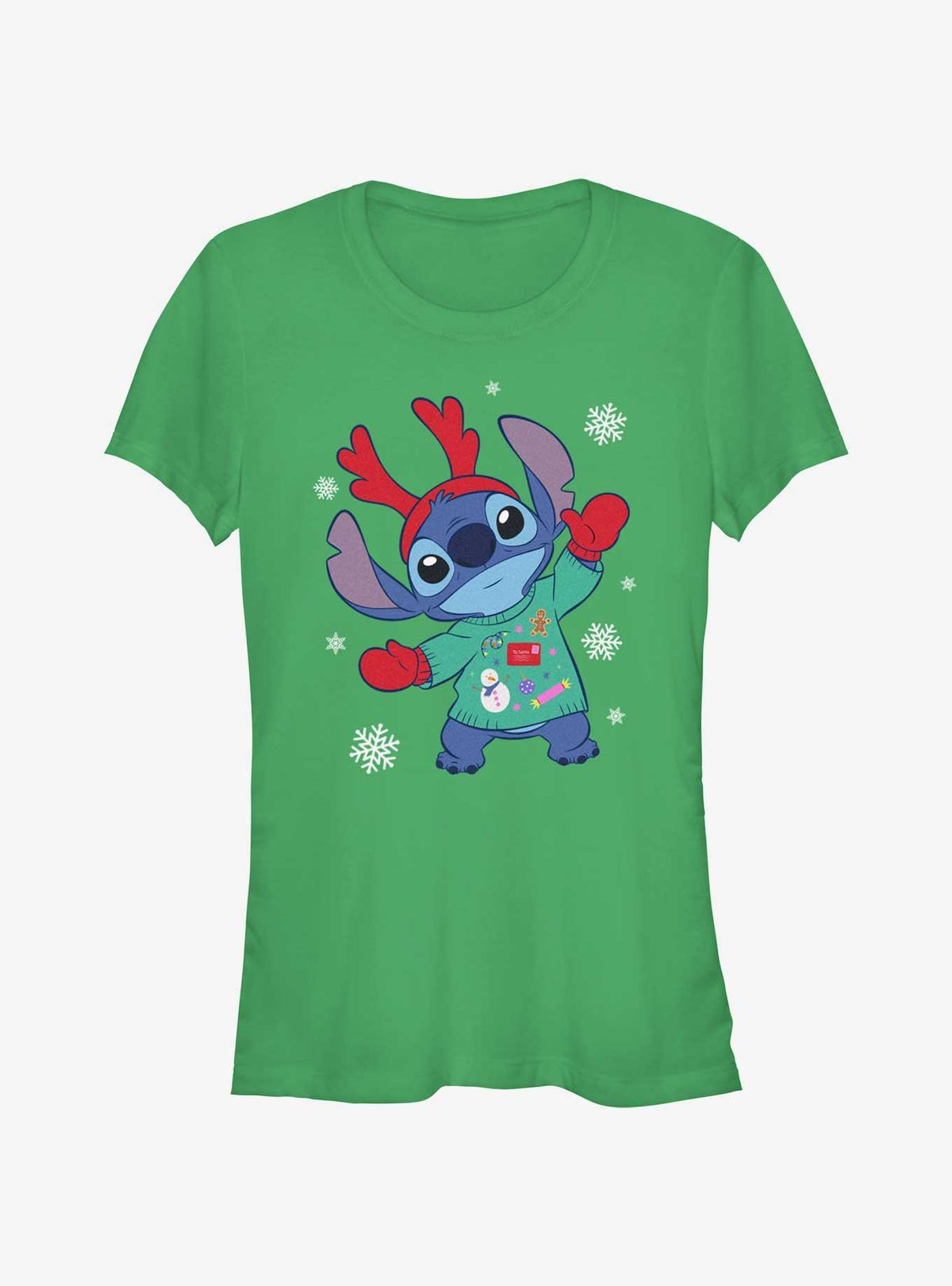 island alien duo Reindeer cute blue alien Girls T-Shirt 2