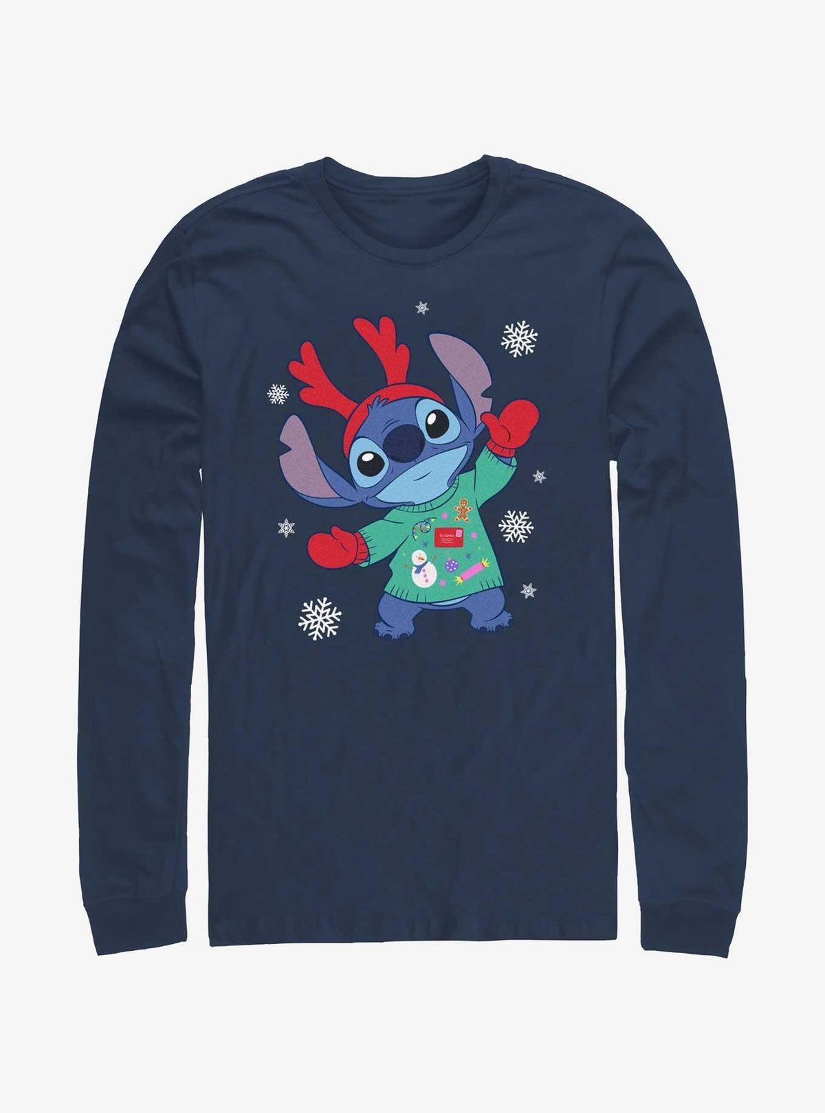 island alien duo Reindeer cute blue alien Long-Sleeve T-Shirt