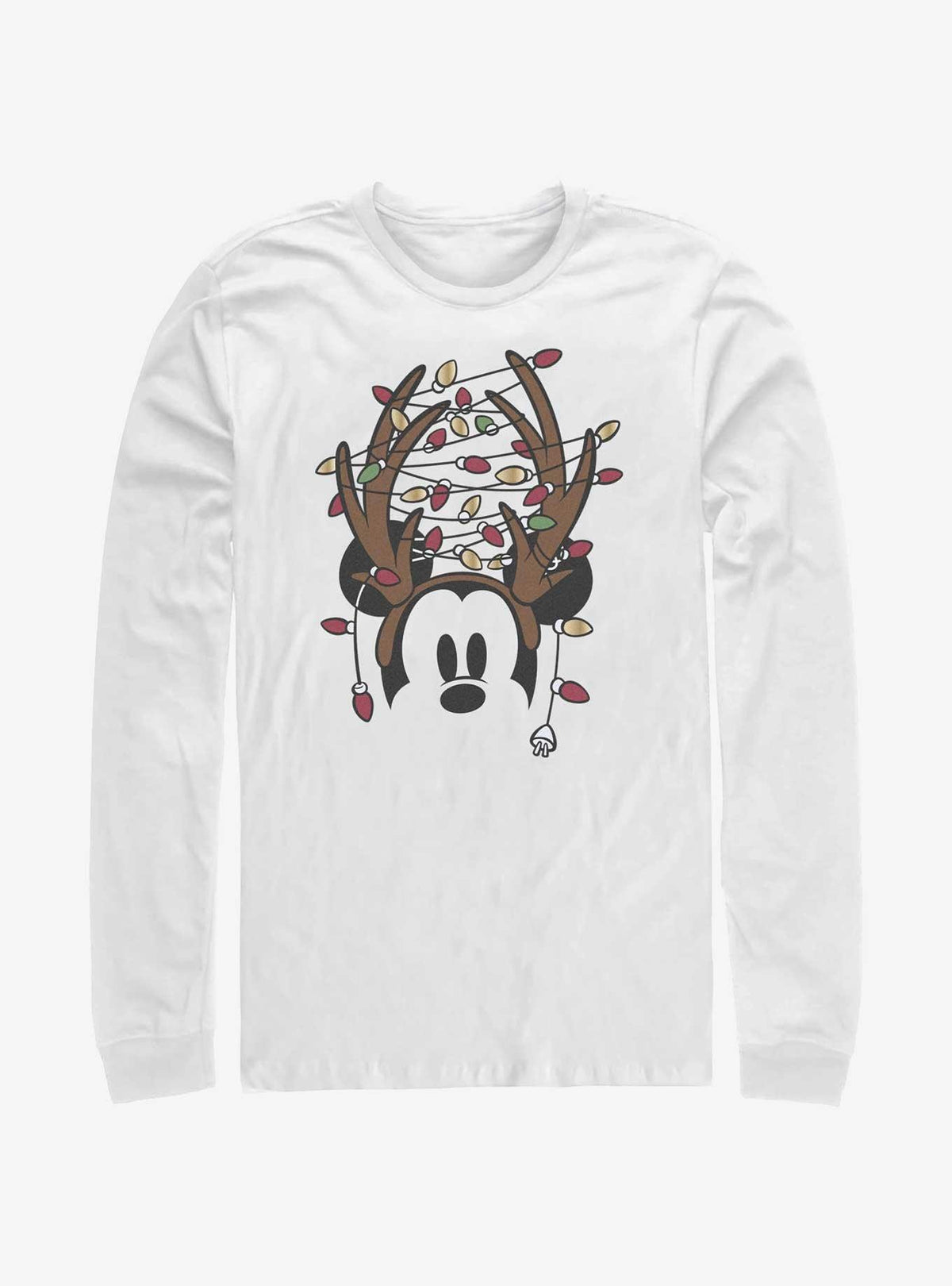 Mickey Mouse Christmas Light Antlers Long-Sleeve T-Shirt