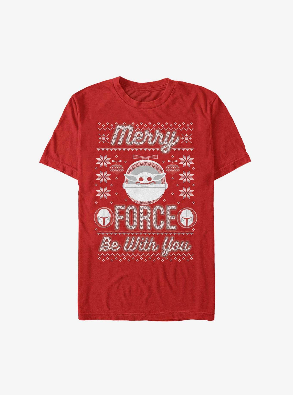 space adventure The Mandalorian Grogu Merry Force Be With You Ugly Christmas Extra Soft T-Shirt