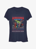 Avengers Assemble Ugly Christmas Girls T-Shirt