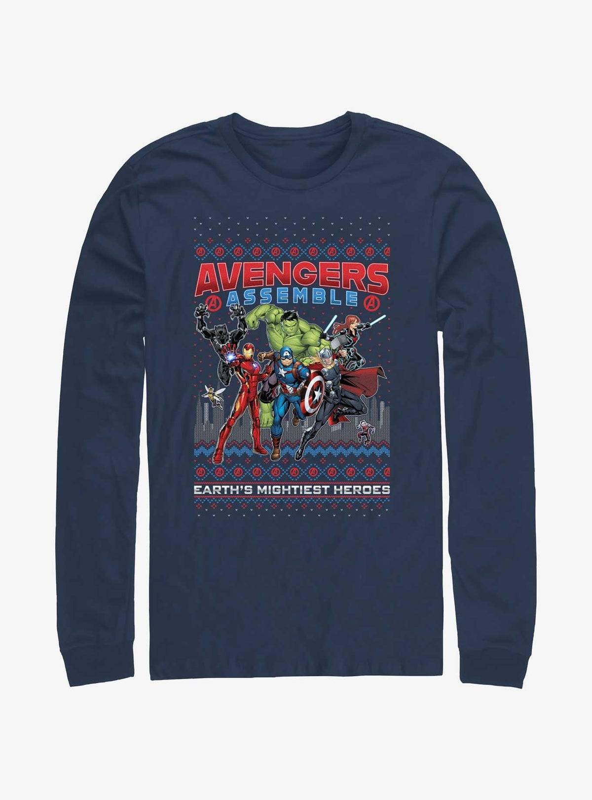 Avengers Assemble Ugly Christmas Long-Sleeve T-Shirt