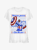 Captain America Sam Wilson Ugly Christmas Girls T-Shirt