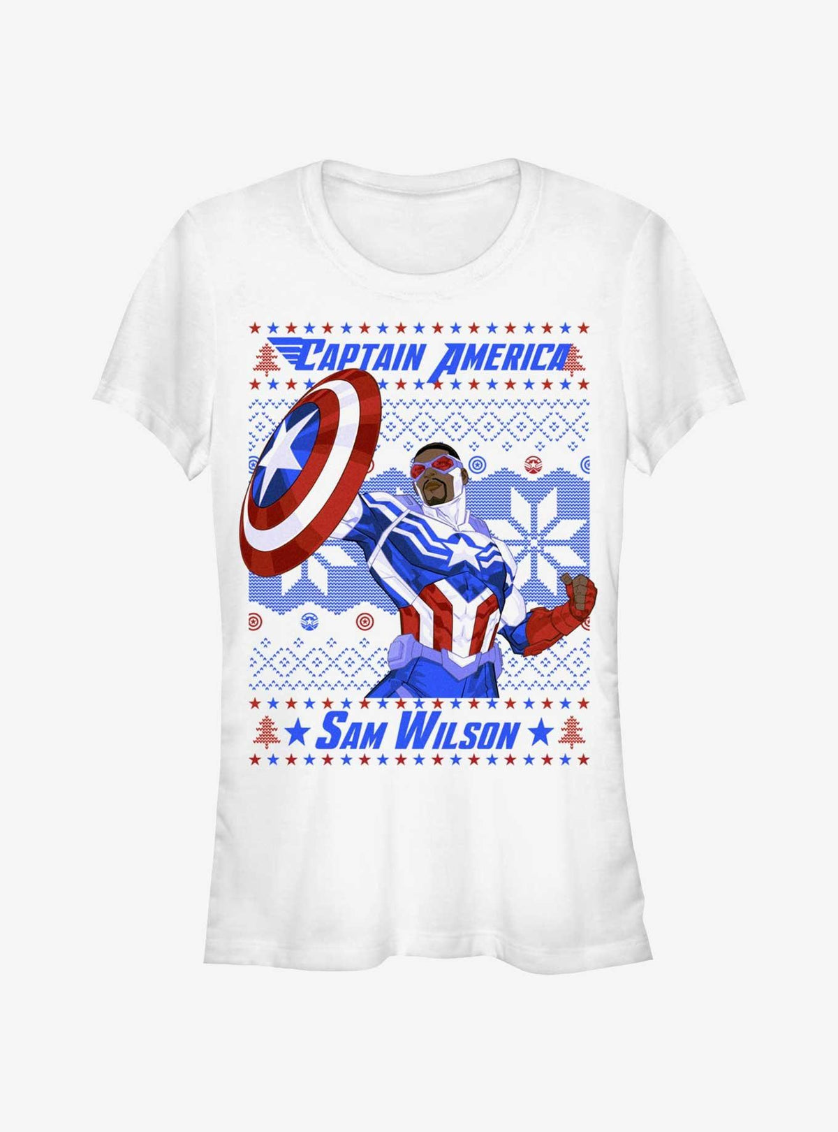 Captain America Sam Wilson Ugly Christmas Girls T-Shirt