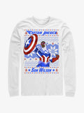 Captain America Sam Wilson Ugly Christmas Long-Sleeve T-Shirt 2