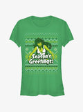 Hulk She-Hulk Season's Greetings Ugly Christmas Girls T-Shirt