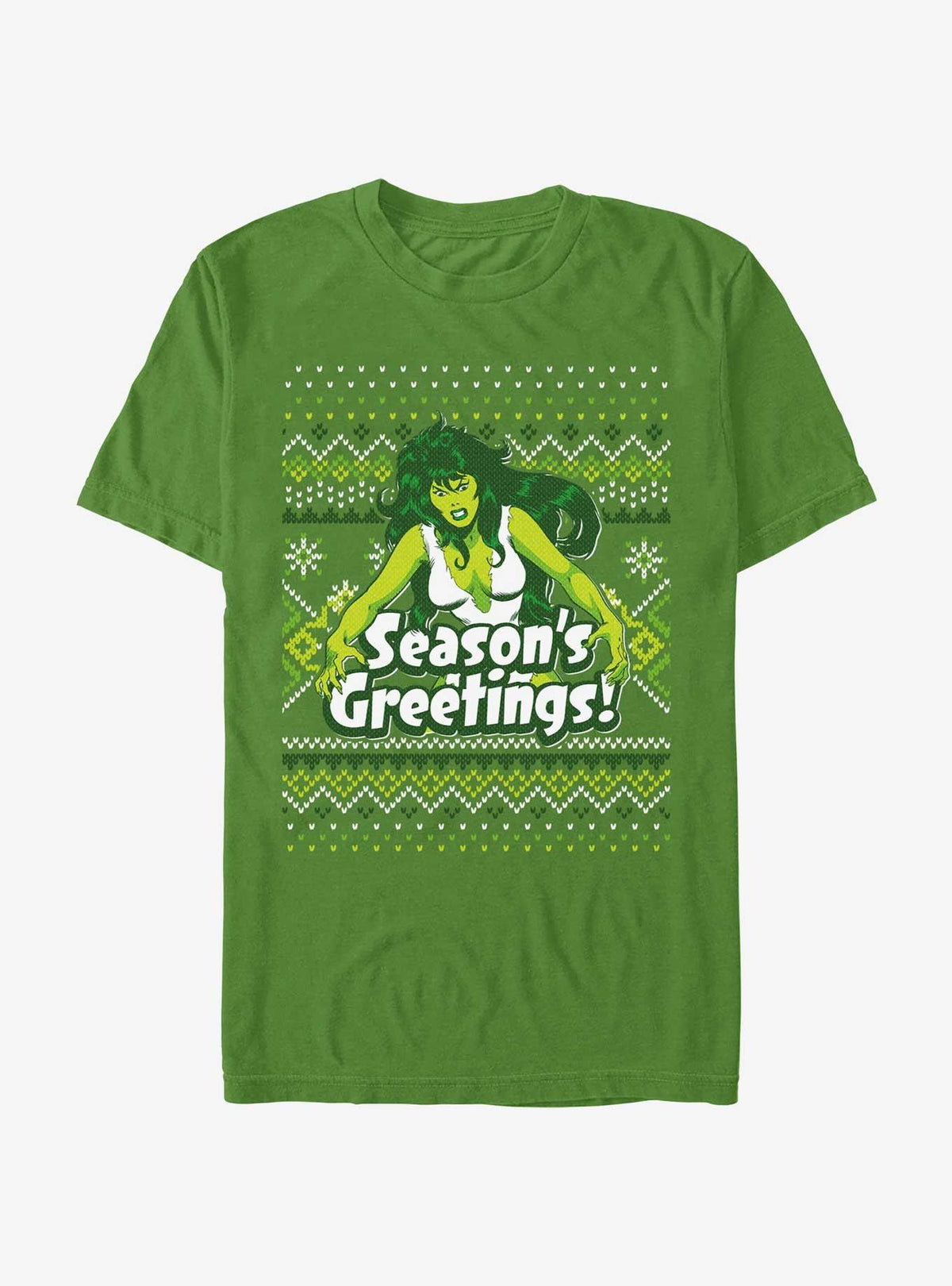 Hulk She-Hulk Season's Greetings Ugly Christmas T-Shirt