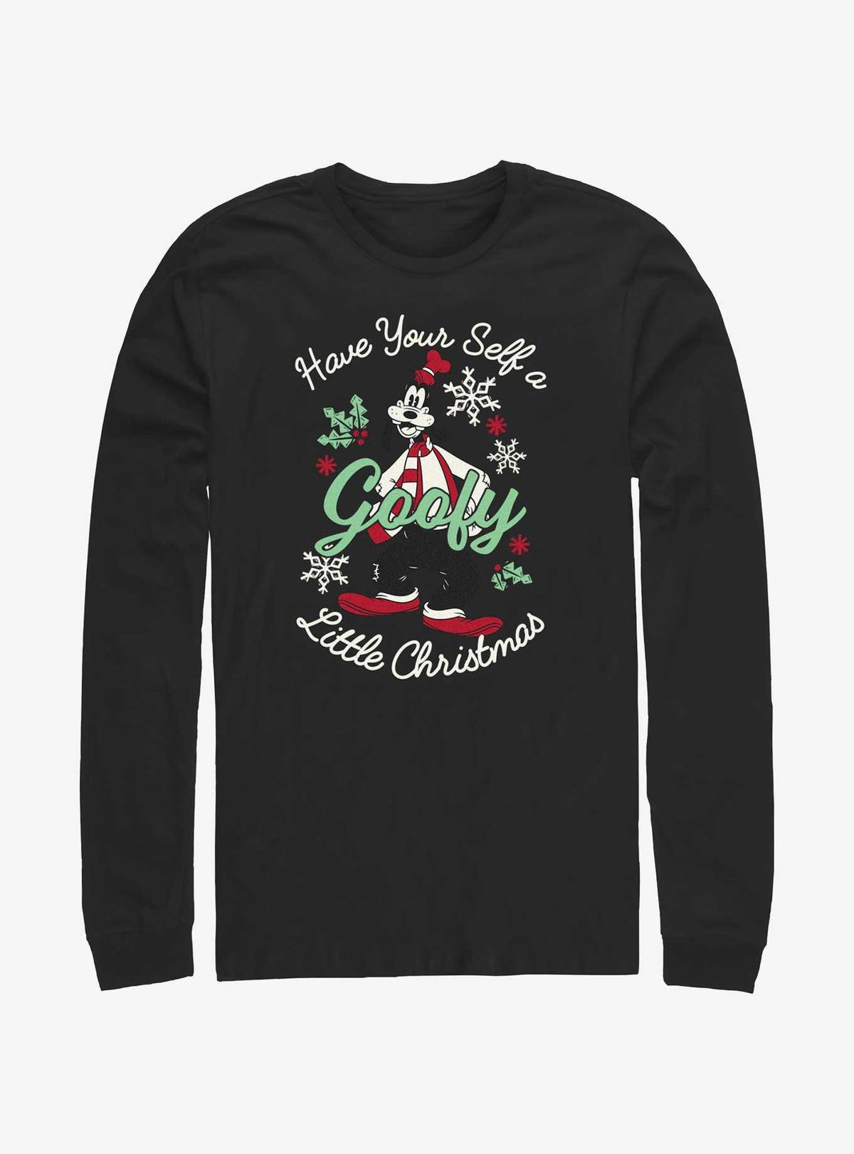 Goofy Little Christmas Black Long-Sleeve T-Shirt