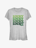 island alien duo Lucky cute blue alien Stack Girls T-Shirt
