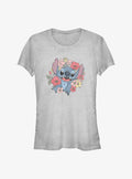island alien duo Floral cute blue alien Girls T-Shirt