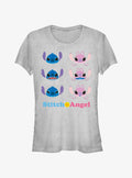 island alien duo Angel cute blue alien Faces Girls T-Shirt