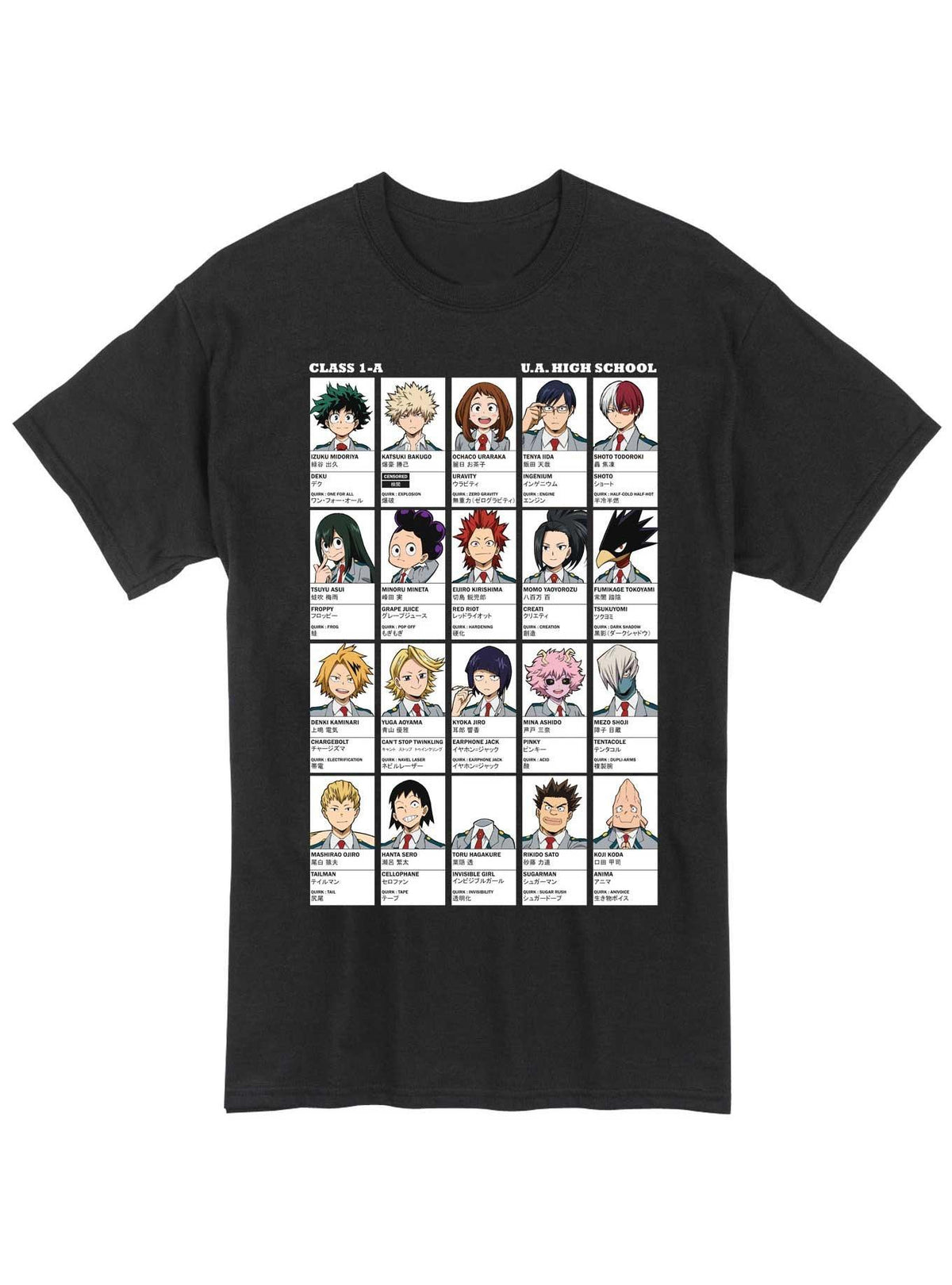 hero anime Class 1-A Quirk Photos T-Shirt