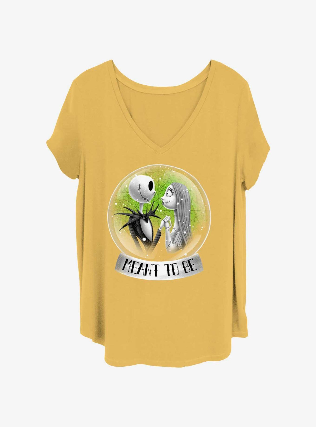 spooky holiday Jack And Sally Snow Globe Girls T-Shirt Plus Size 2