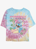 island alien duo Aloha cute blue alien Tie-Dye Girls Crop T-Shirt