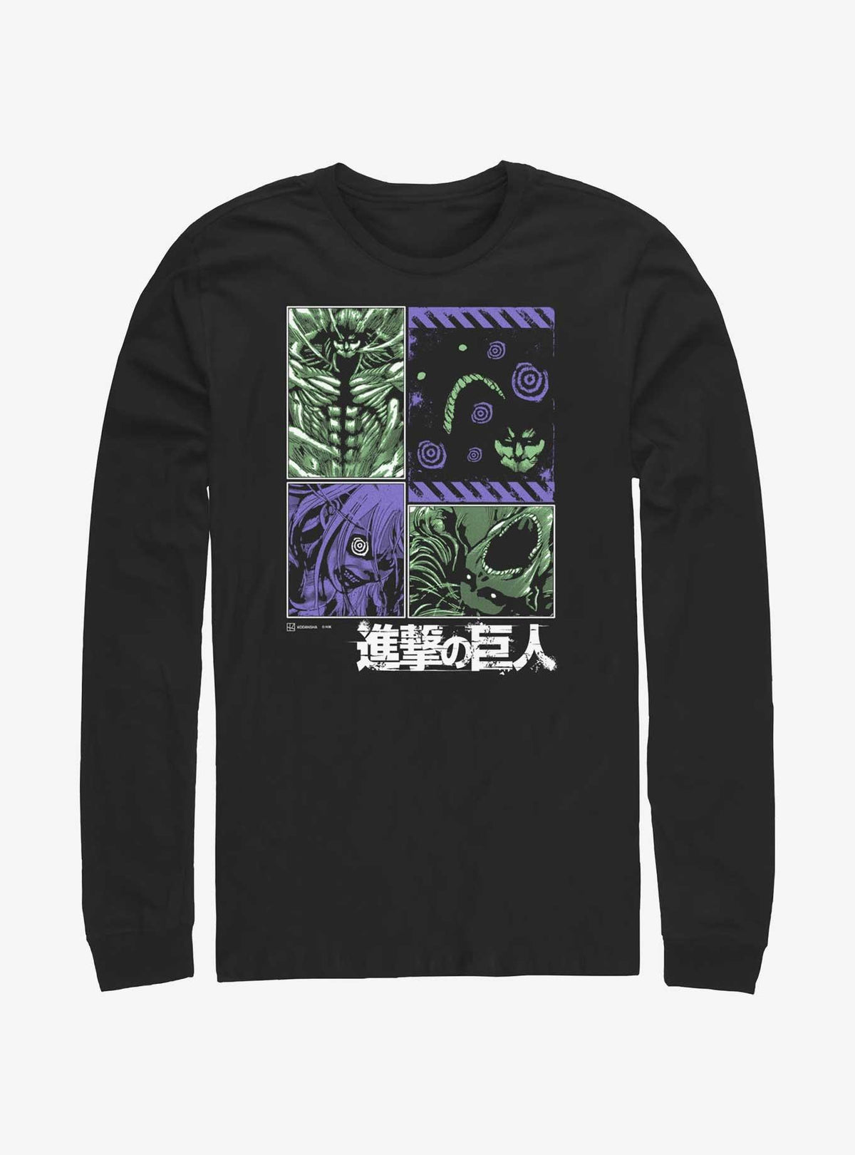 dark fantasy anime Titans Manga Panels Long-Sleeve T-Shirt