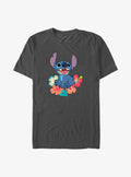 island alien duo Happy cute blue alien Floral Sit T-Shirt