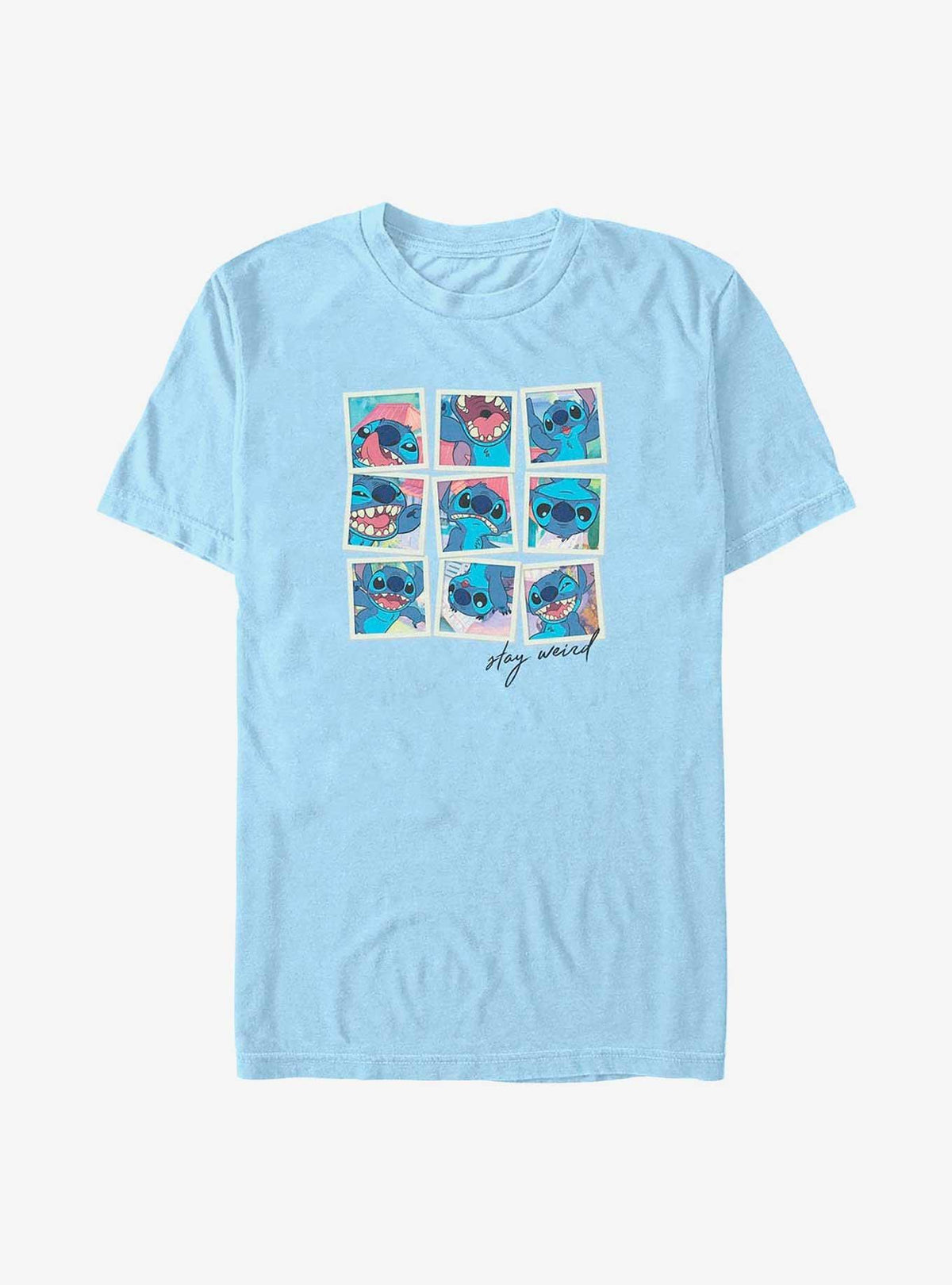 island alien duo Stay Weird cute blue alien Grid T-Shirt