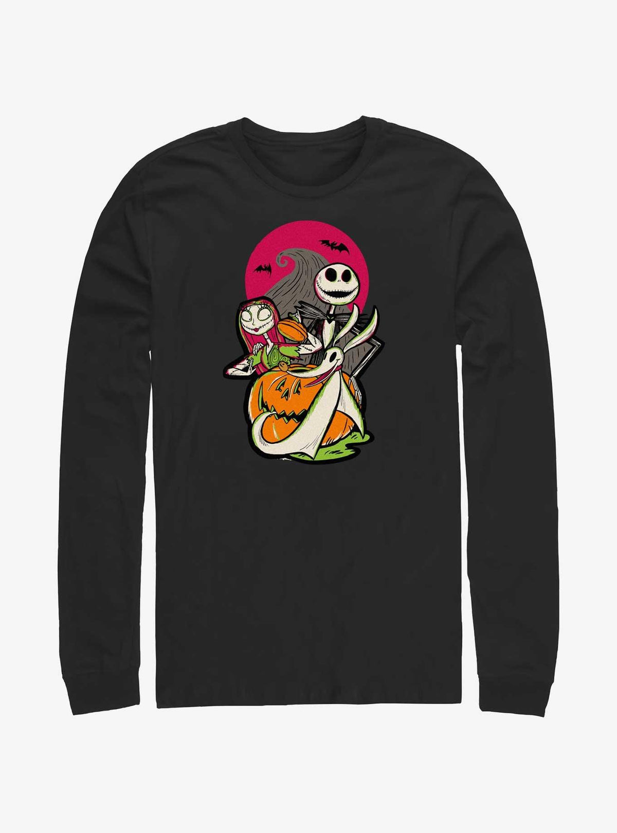 Disney100 Halloween spooky holiday Sally Jack And Zero Long-Sleeve T-Shirt