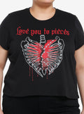 Social Collision Love You To Pieces Girls Crop T-Shirt Plus Size