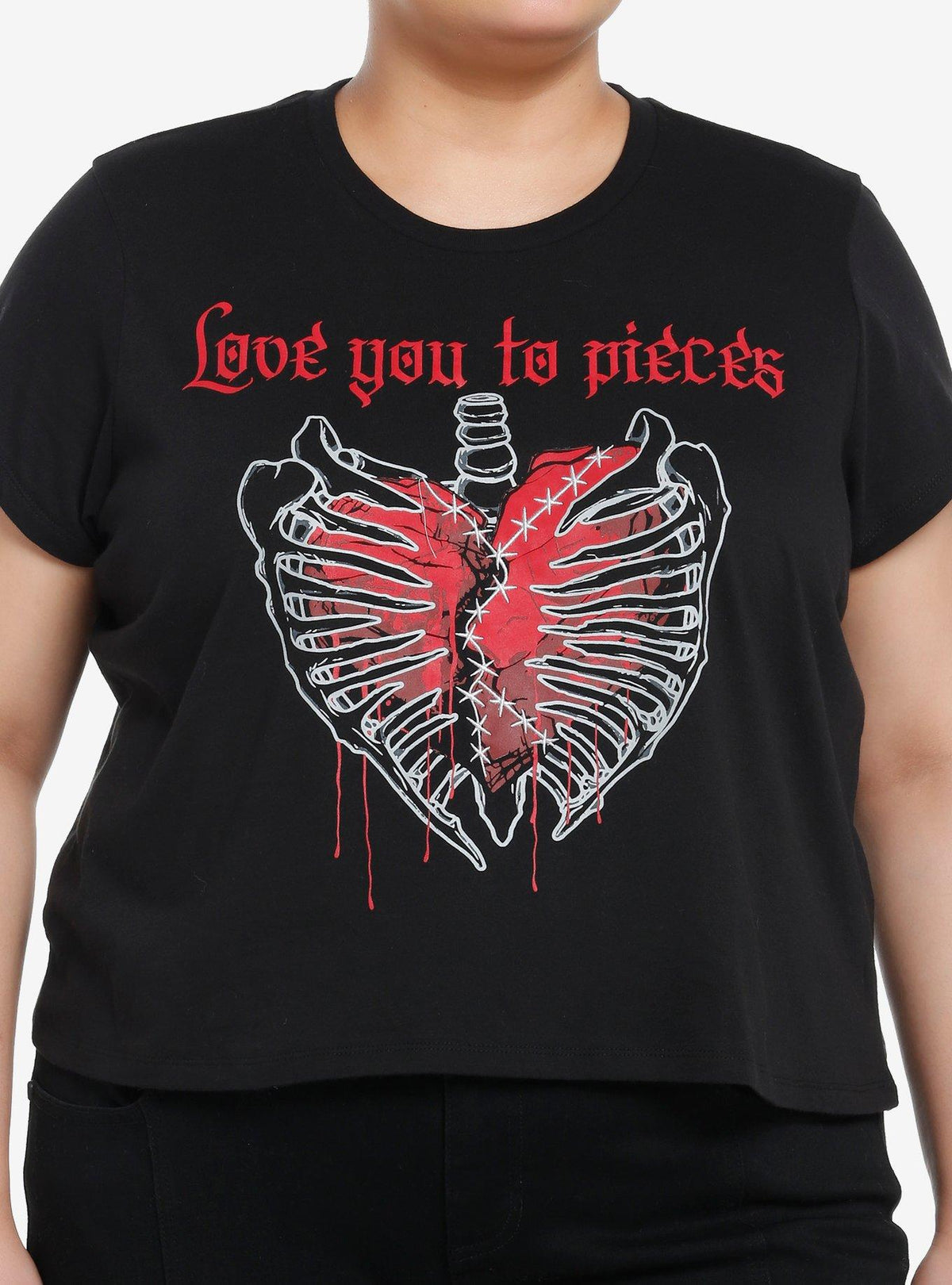 Social Collision Love You To Pieces Girls Crop T-Shirt Plus Size