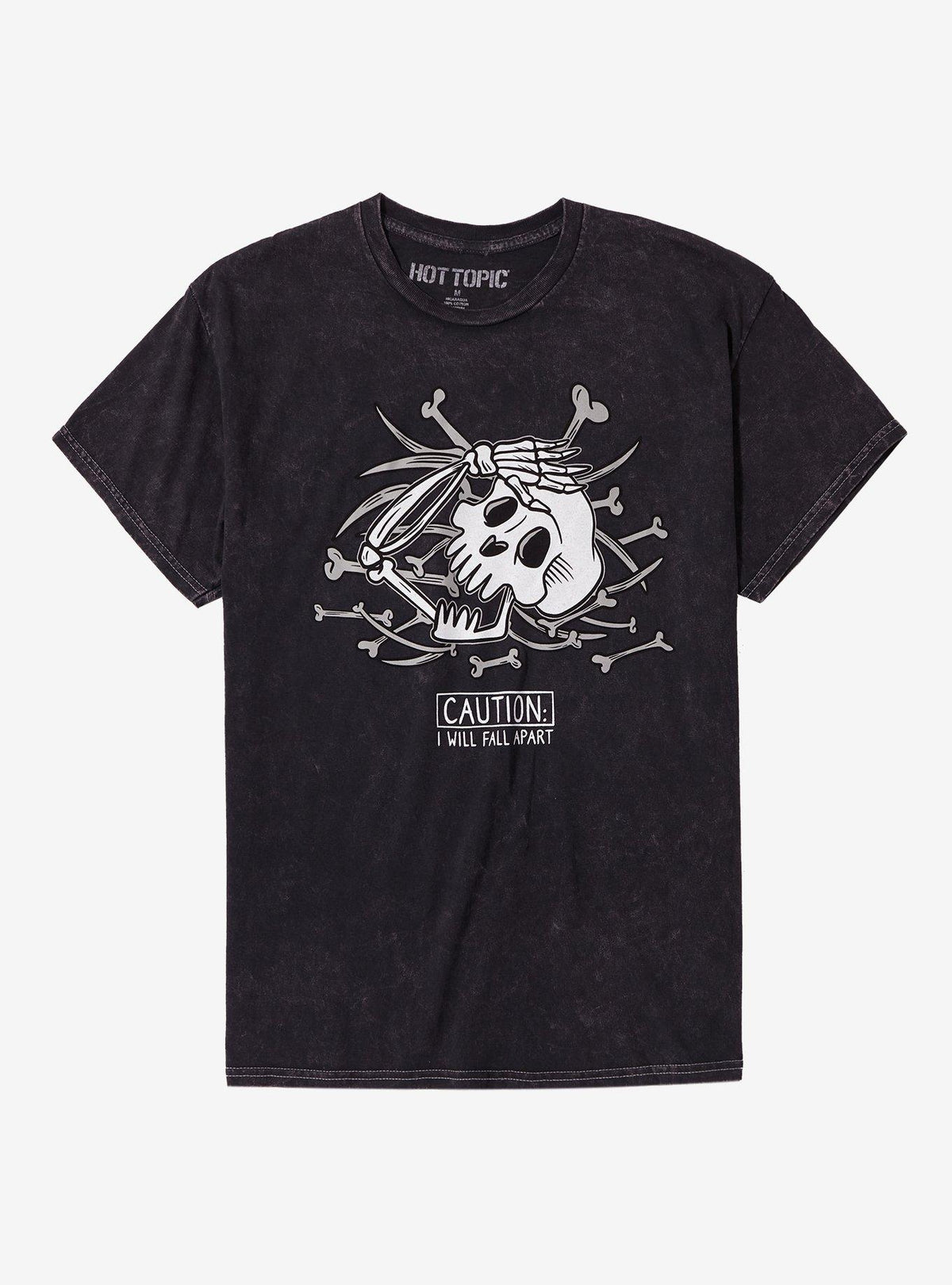 Skeleton Fall Apart Mineral Wash T-Shirt 2