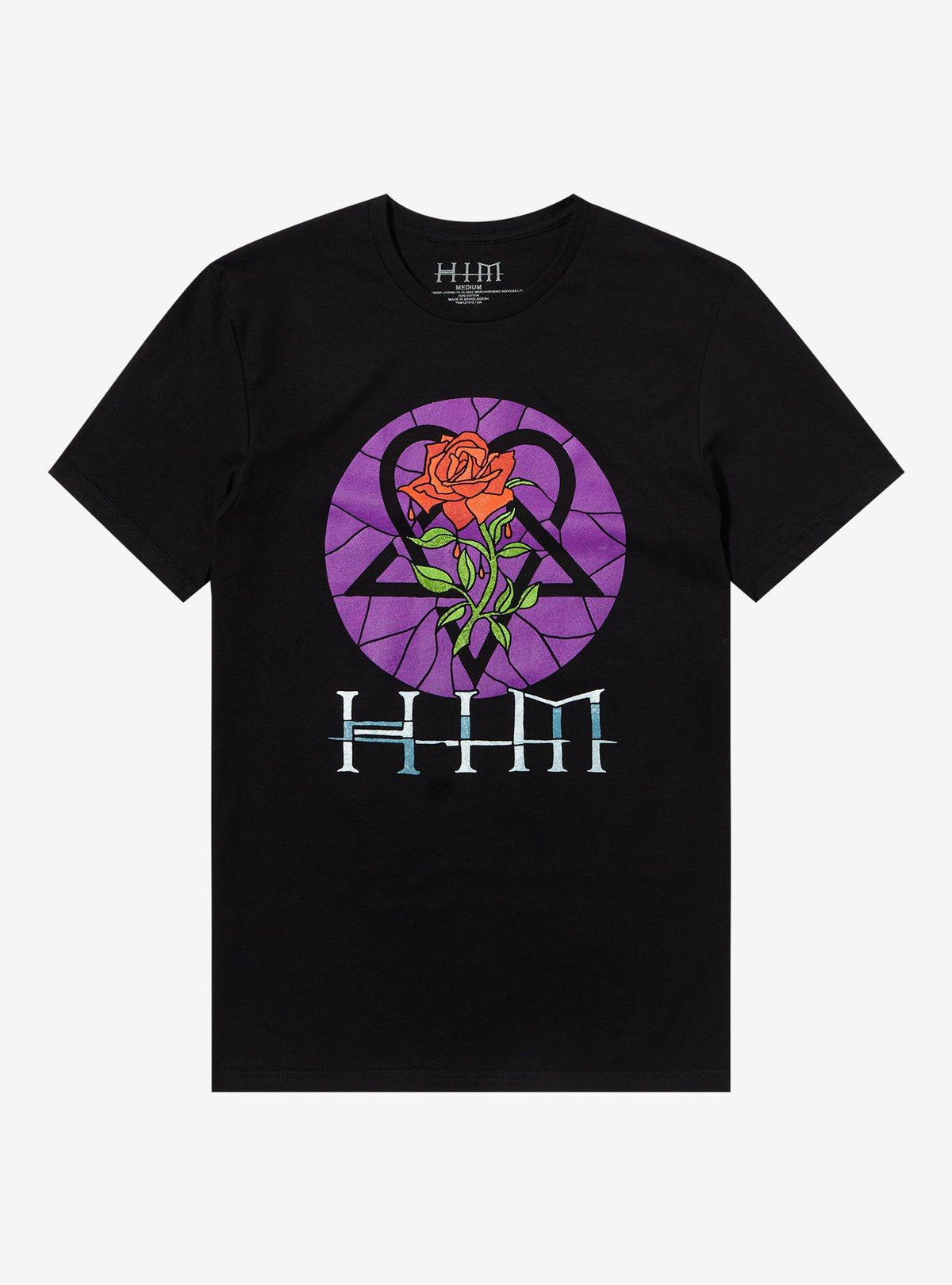 HIM Stained Glass Heartagram Boyfriend Fit Girls T-Shirt