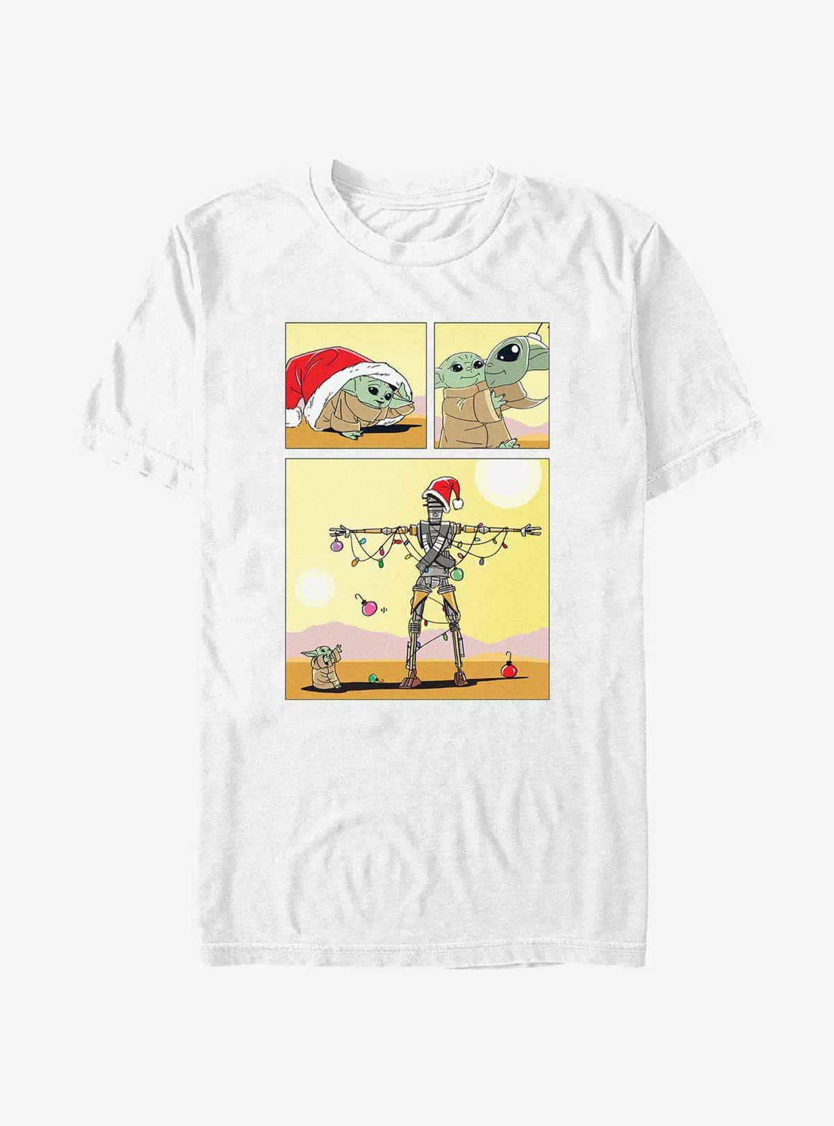 space adventure The Mandalorian Grogu Christmas Comic T-Shirt