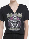 spooky holiday Jack Titles Girls Notched Crop T-Shirt 3