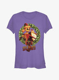 spooky holiday Peace On Earth Jack Santa Wreath Girls T-Shirt