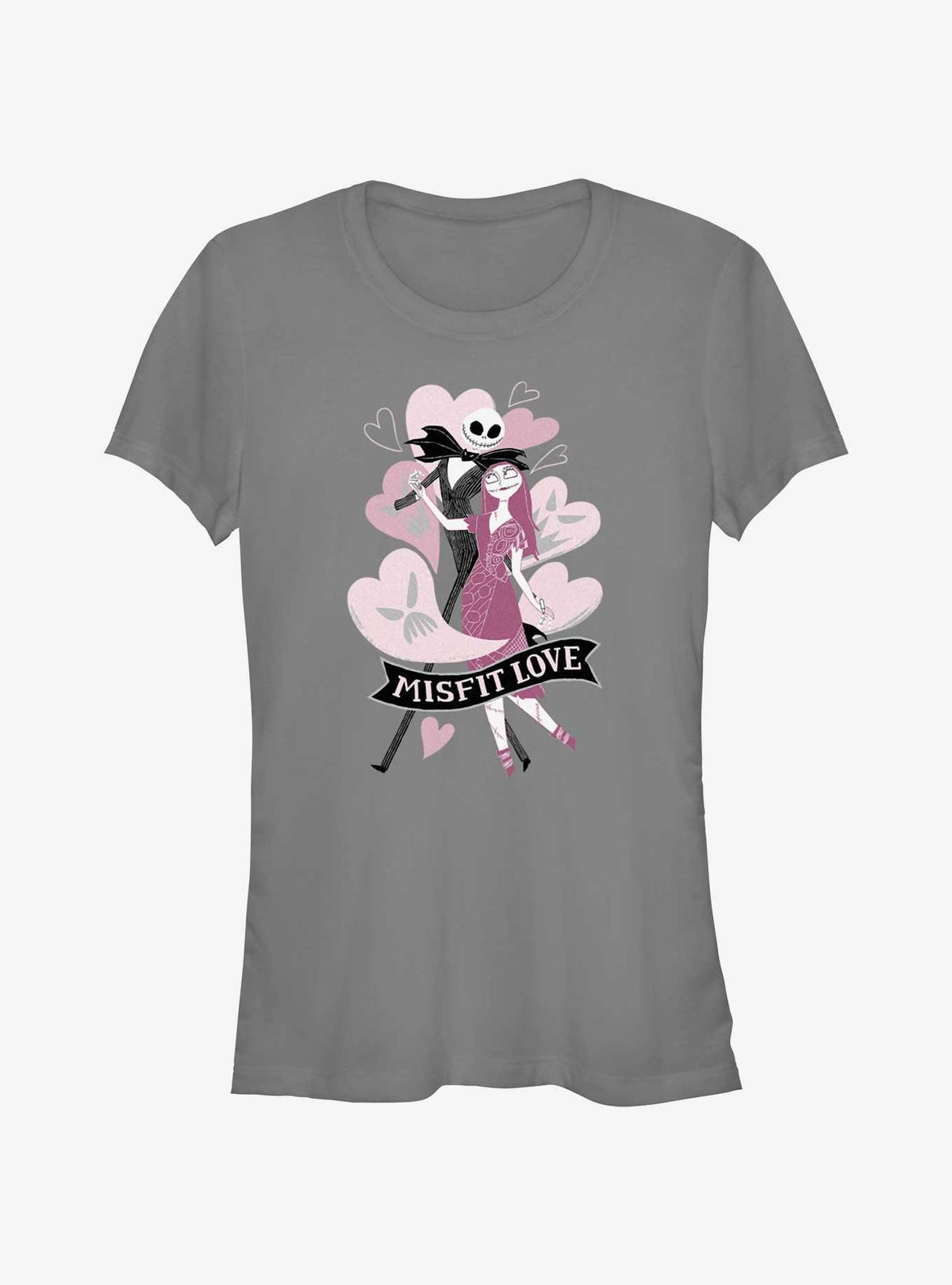 spooky holiday Jack Sally Misfit Love Hearts Girls T-Shirt
